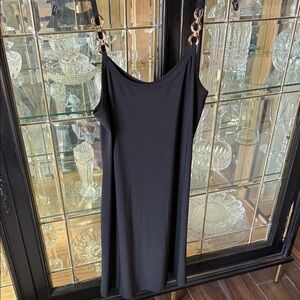 Nicole Miller Black Dress with Gold Accents